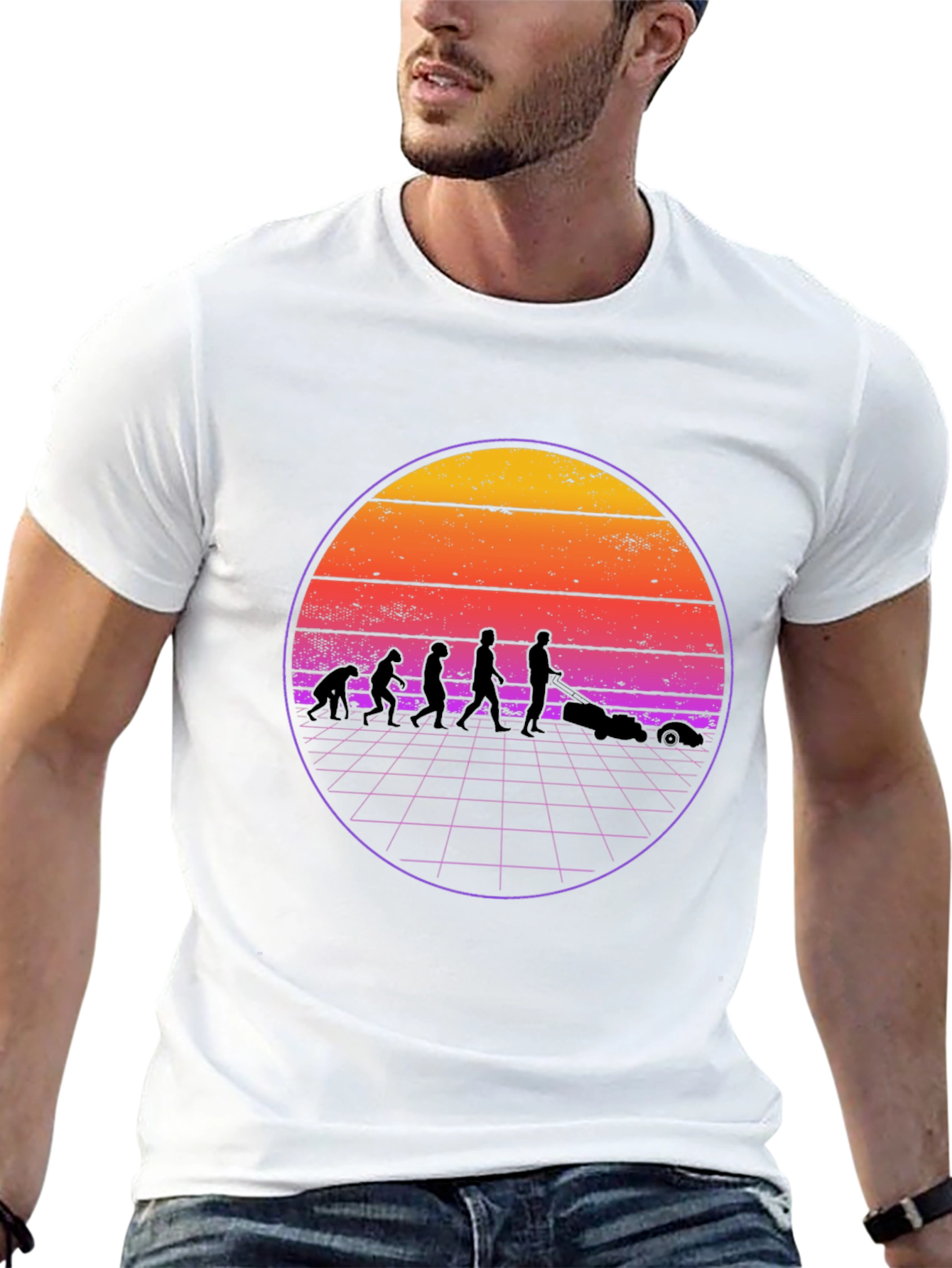 Retro Evolution Lawn Care T-Shirt