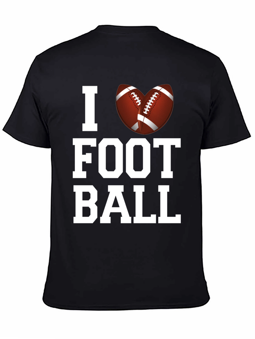 I Love Football Graphic Tee - Black Cotton T-Shirt