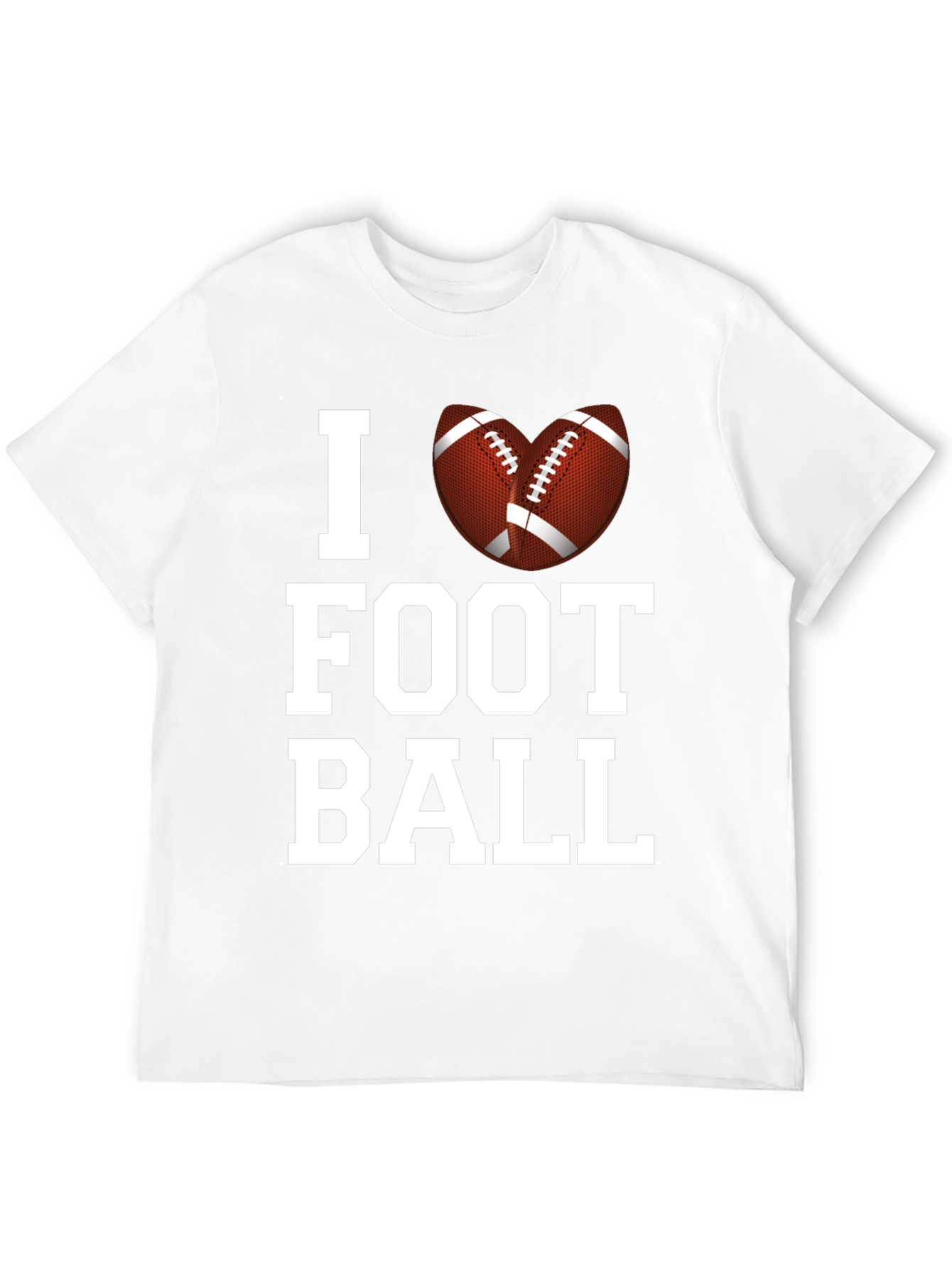 I Love Football Graphic Tee - Black Cotton T-Shirt