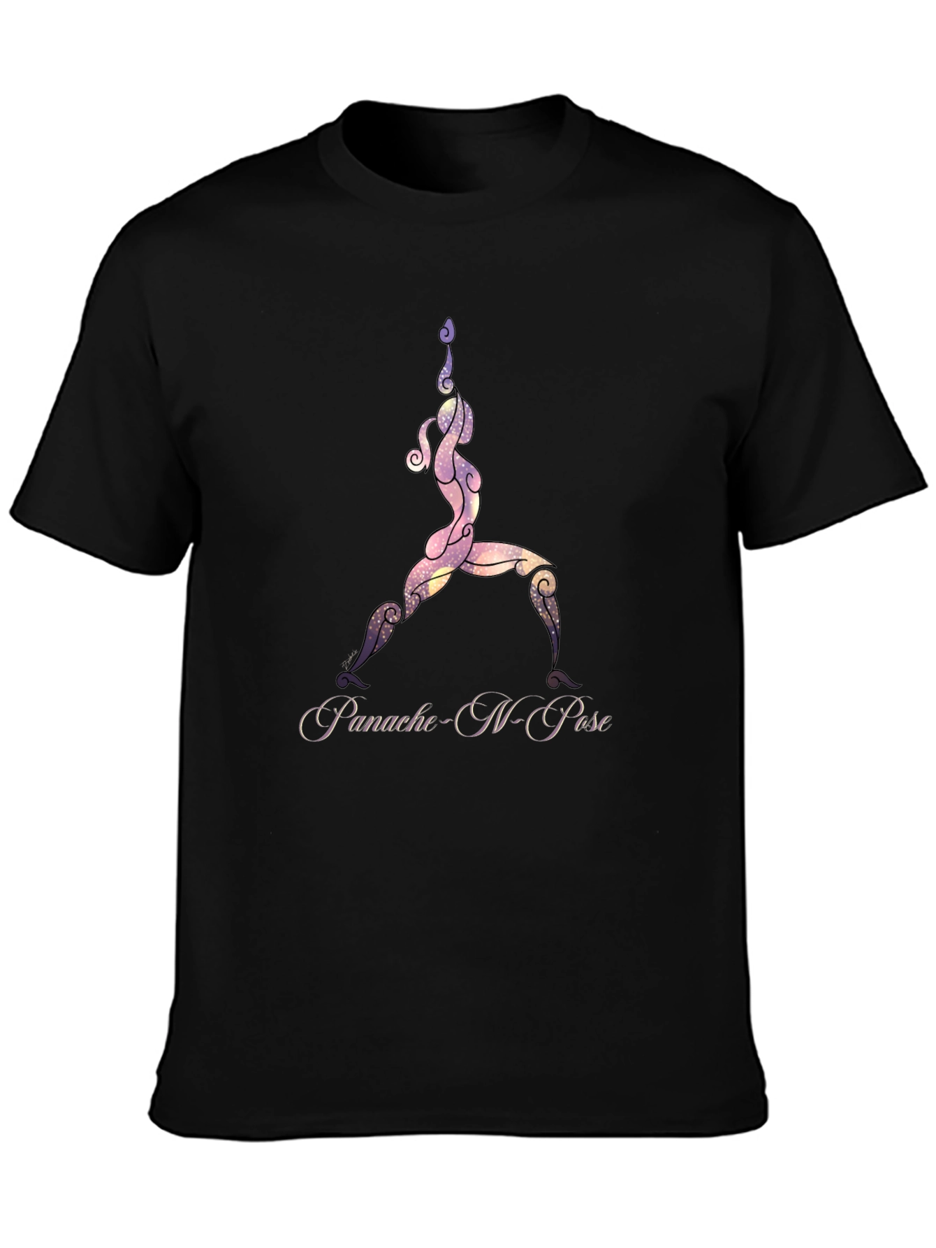 Yoga Pose Graphic Black T-Shirt