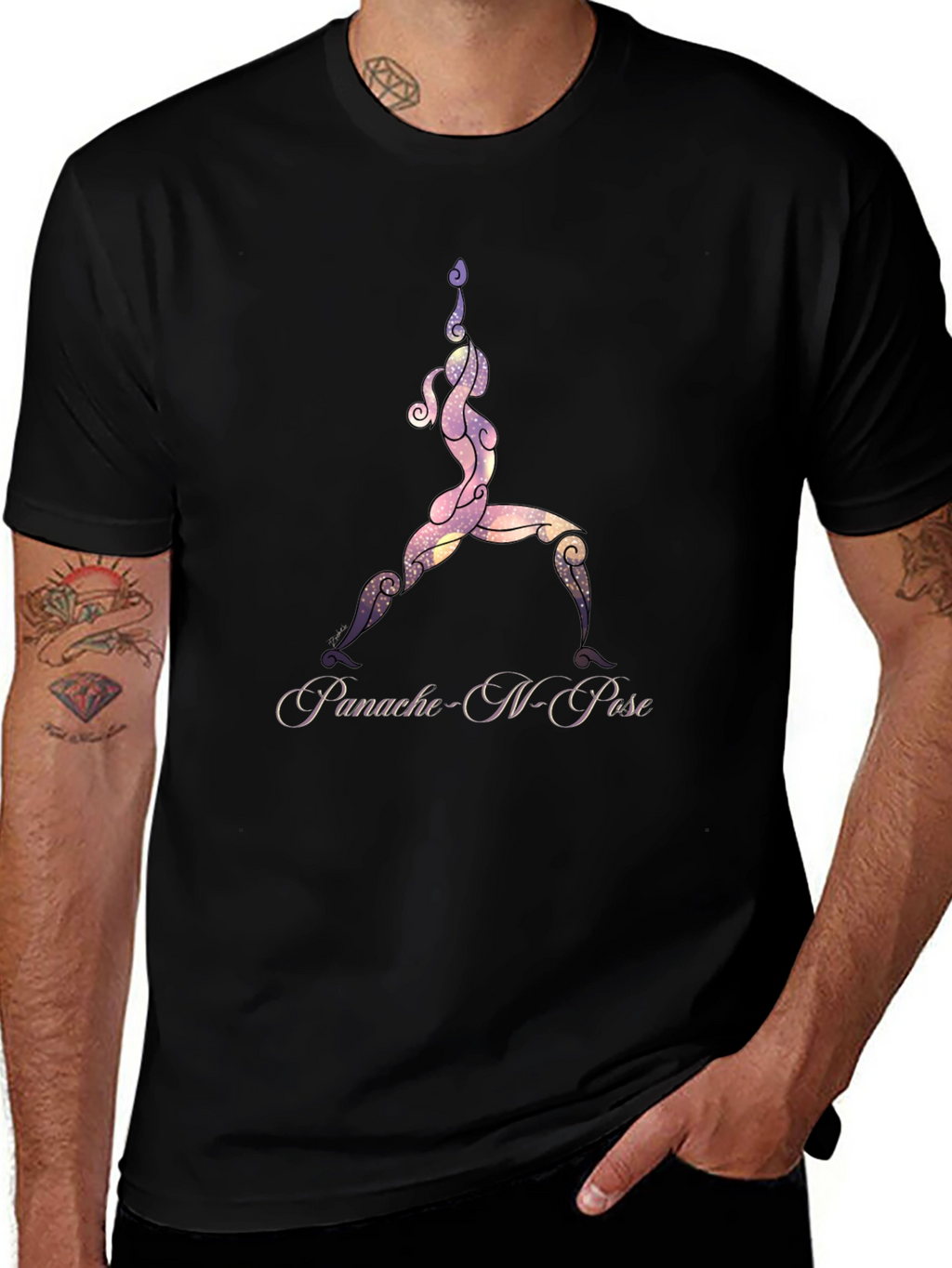 Yoga Pose Graphic Black T-Shirt