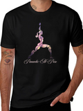 Yoga Pose Graphic Black T-Shirt