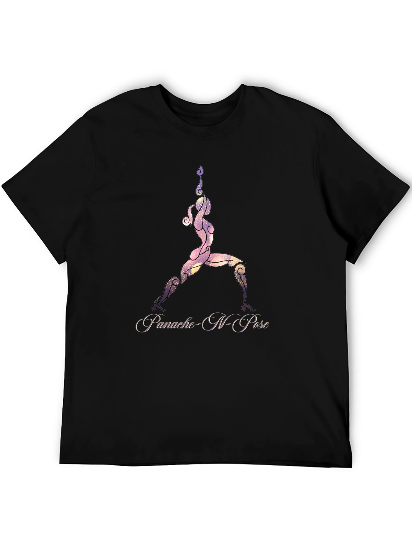 Yoga Pose Graphic Black T-Shirt