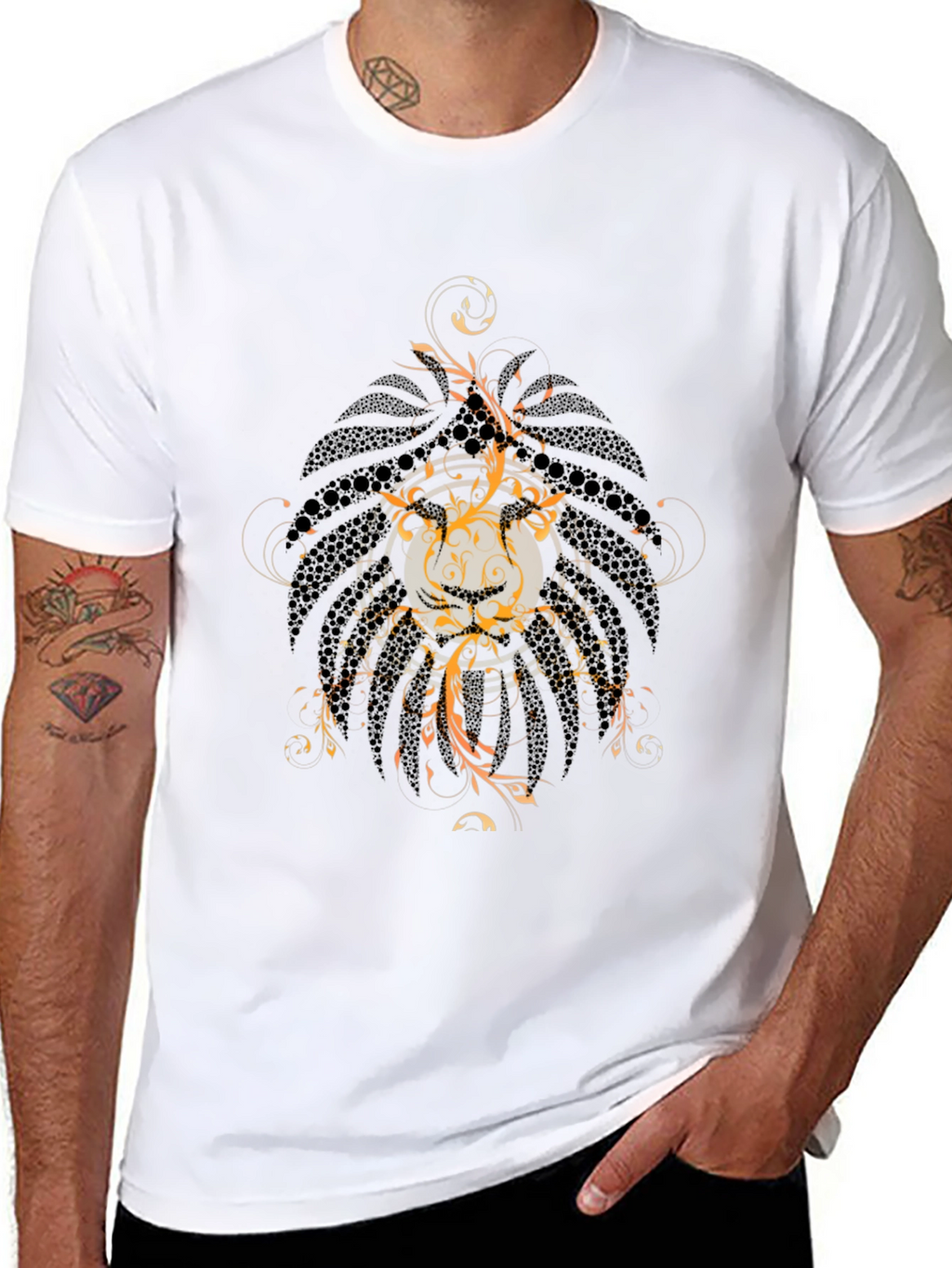 Mens Graphic Print Black Tee