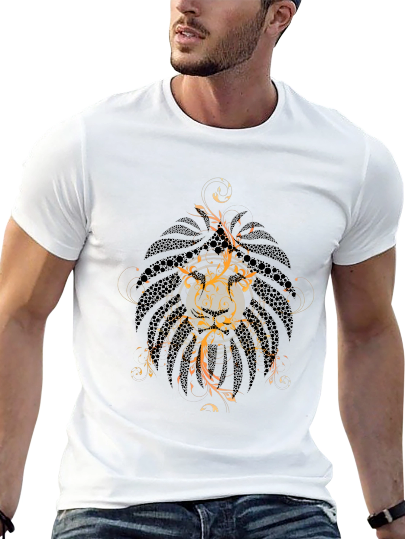 Mens Graphic Print Black Tee