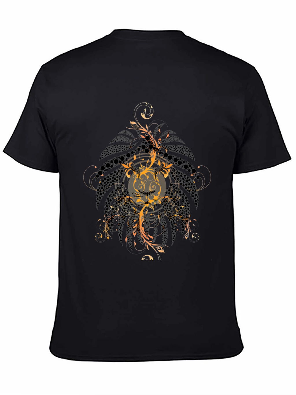 Mens Graphic Print Black Tee