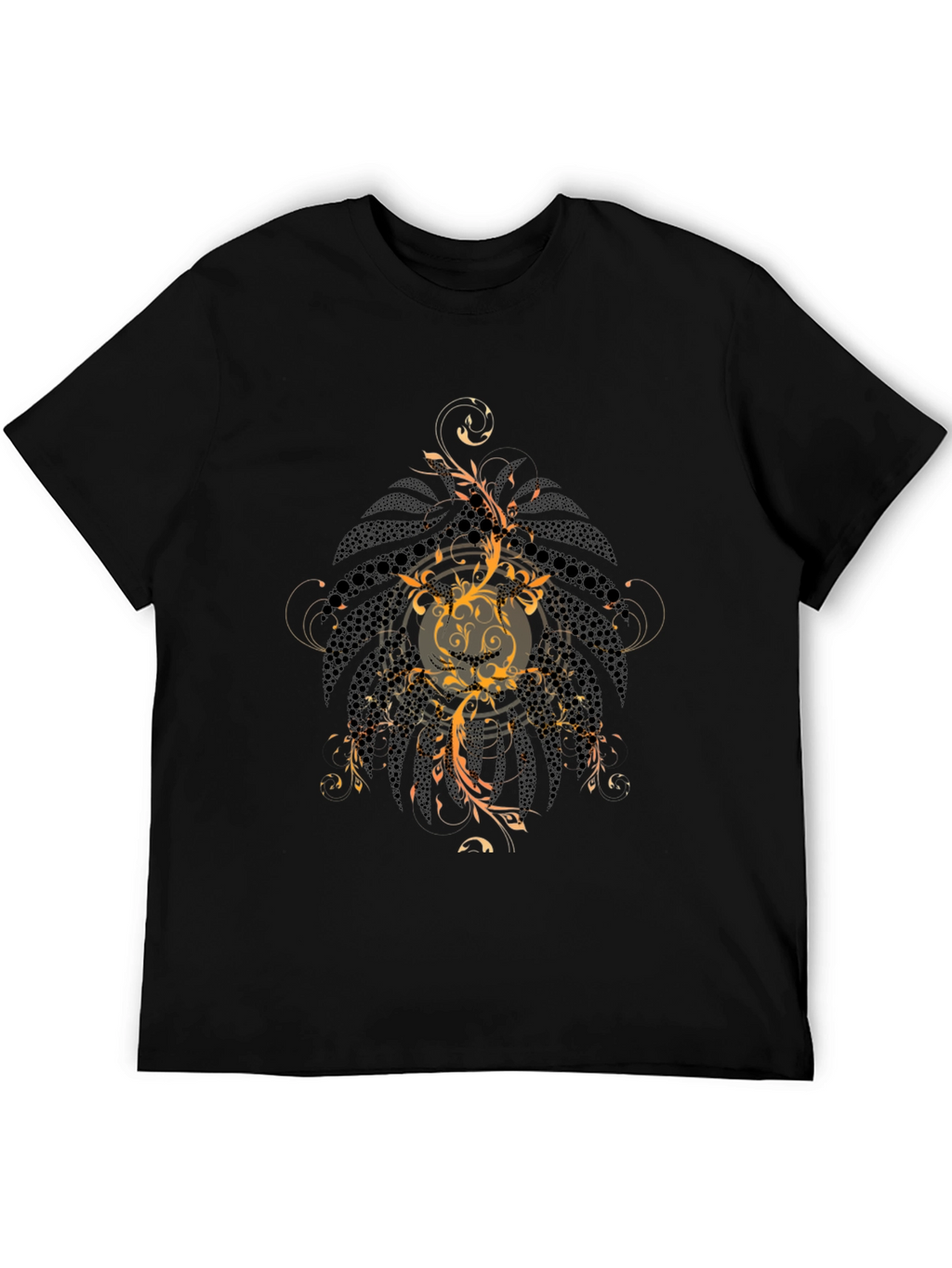 Mens Graphic Print Black Tee