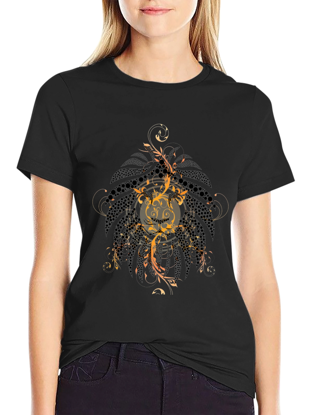 Mens Graphic Print Black Tee