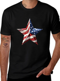 Patriotic Star Graphic Tee - USA Pride