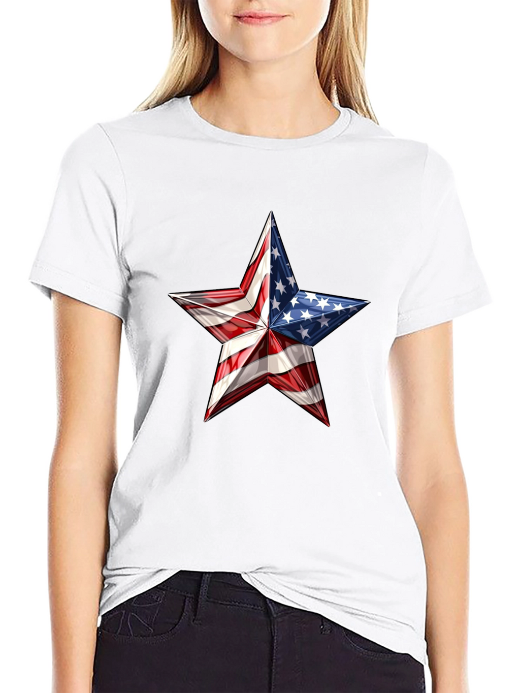 Patriotic Star Graphic Tee - USA Pride