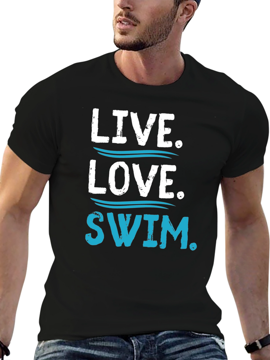 Live Love Swim Graphic Tee - Comfortable Fit
