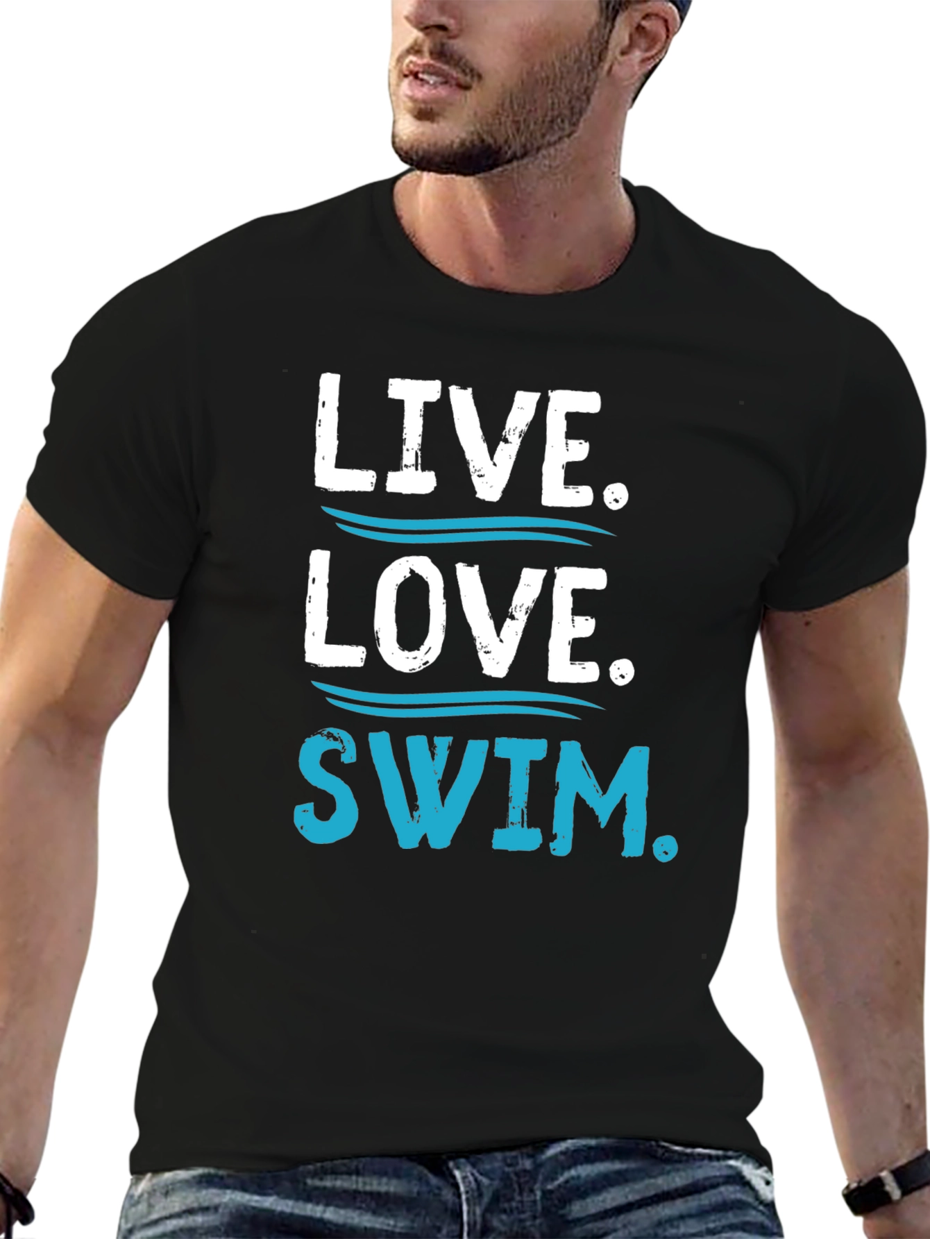 Live Love Swim Graphic Tee - Comfortable Fit