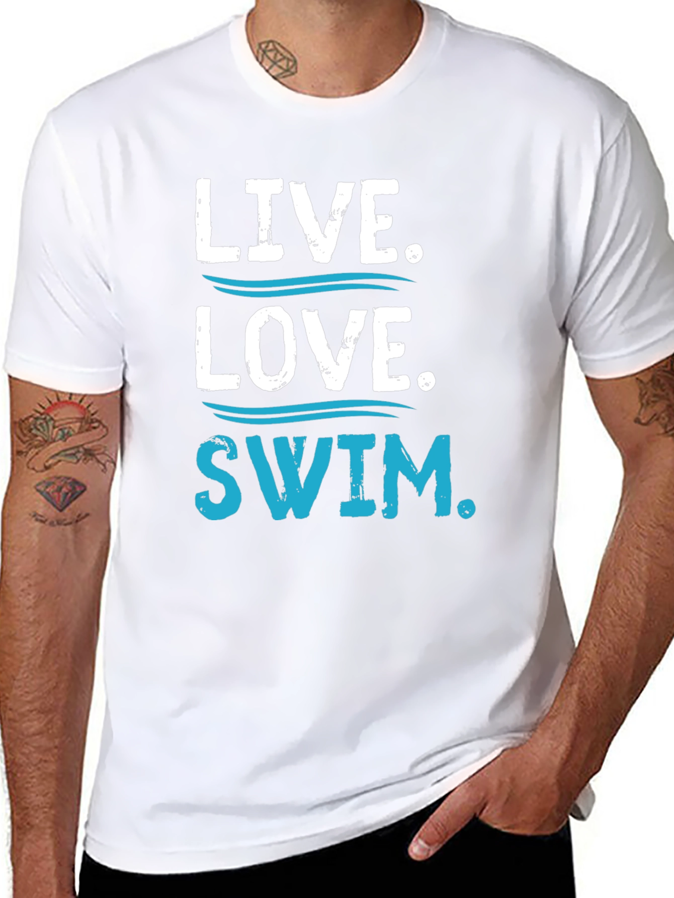 Live Love Swim Graphic Tee - Comfortable Fit