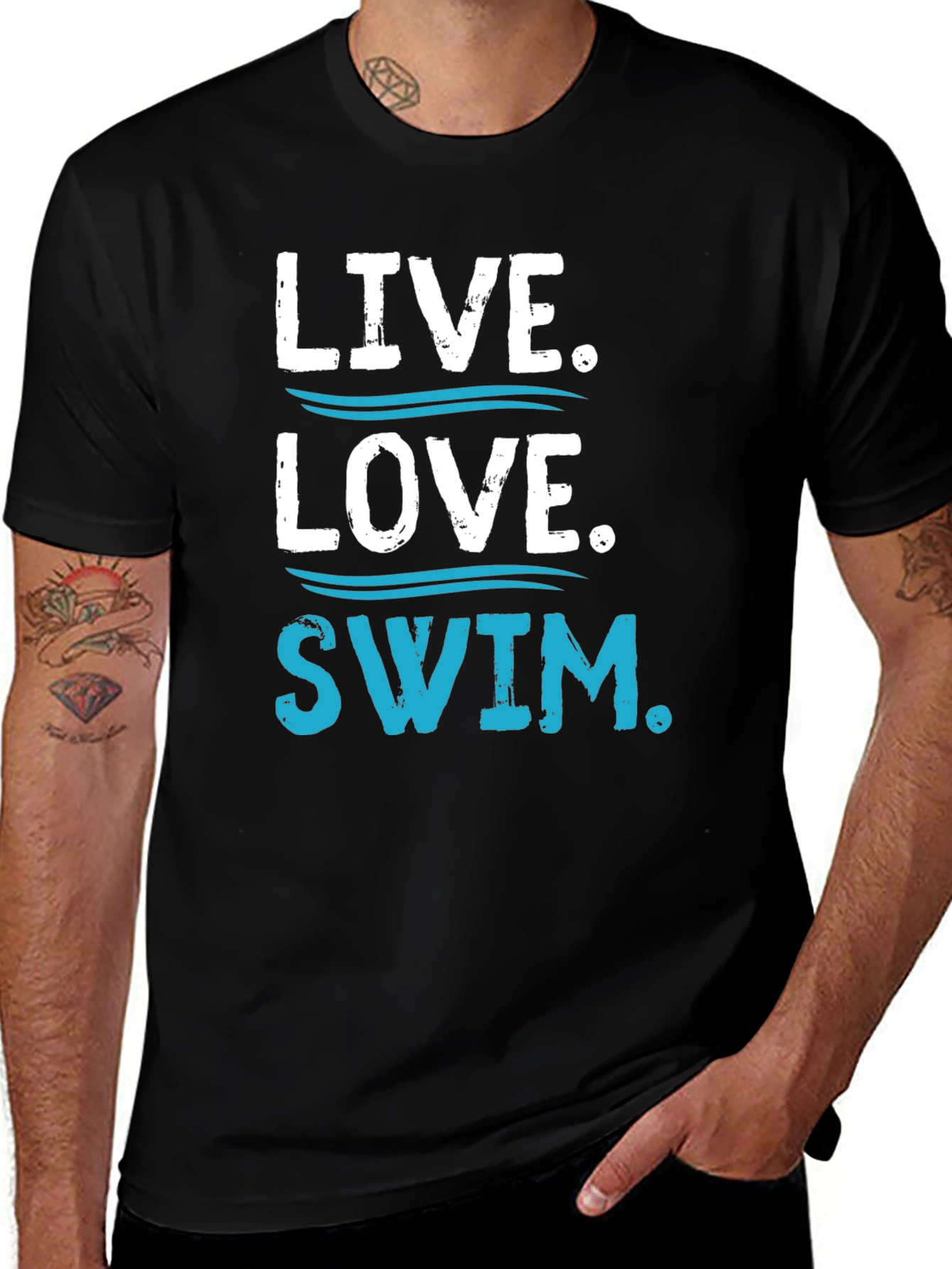 Live Love Swim Graphic Tee - Comfortable Fit