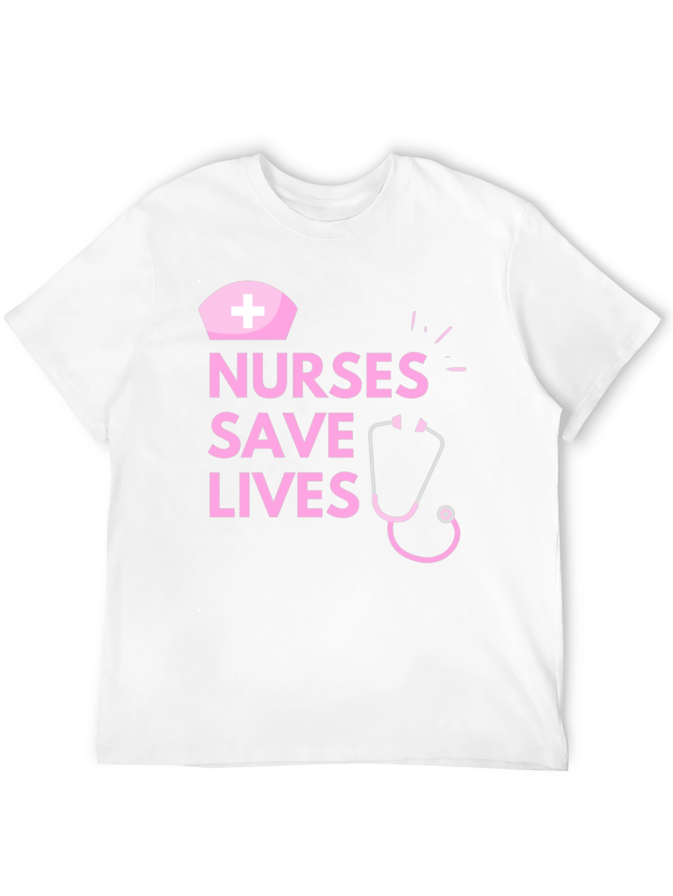 Nurses Save Lives Pink Graphic Black T-Shirt