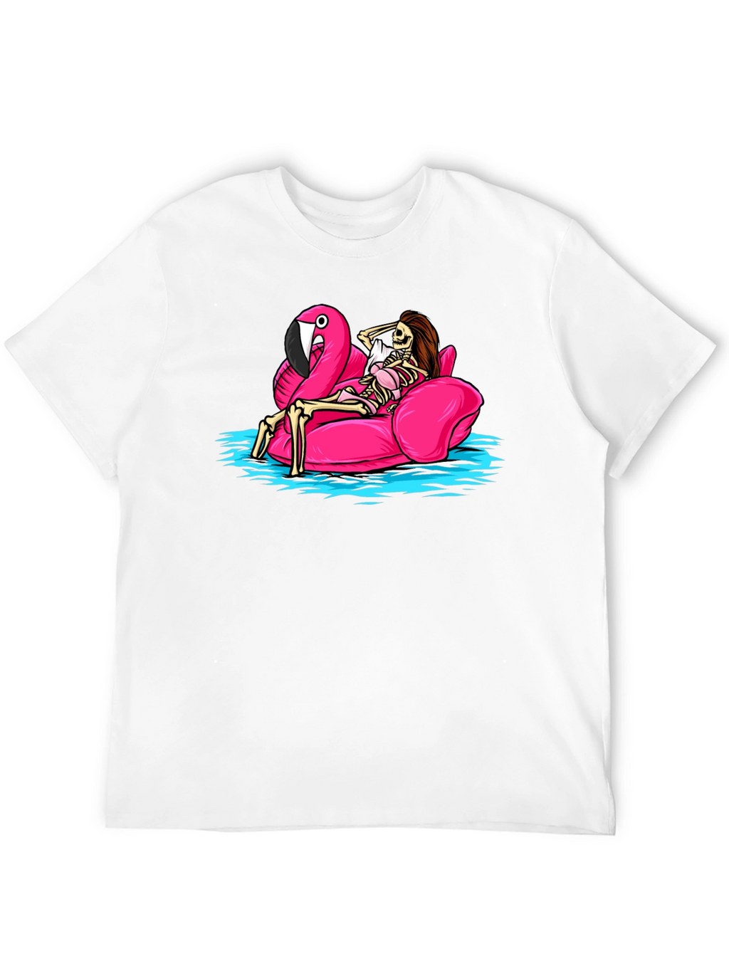 Skeleton Flamingo Pool Float T-Shirt