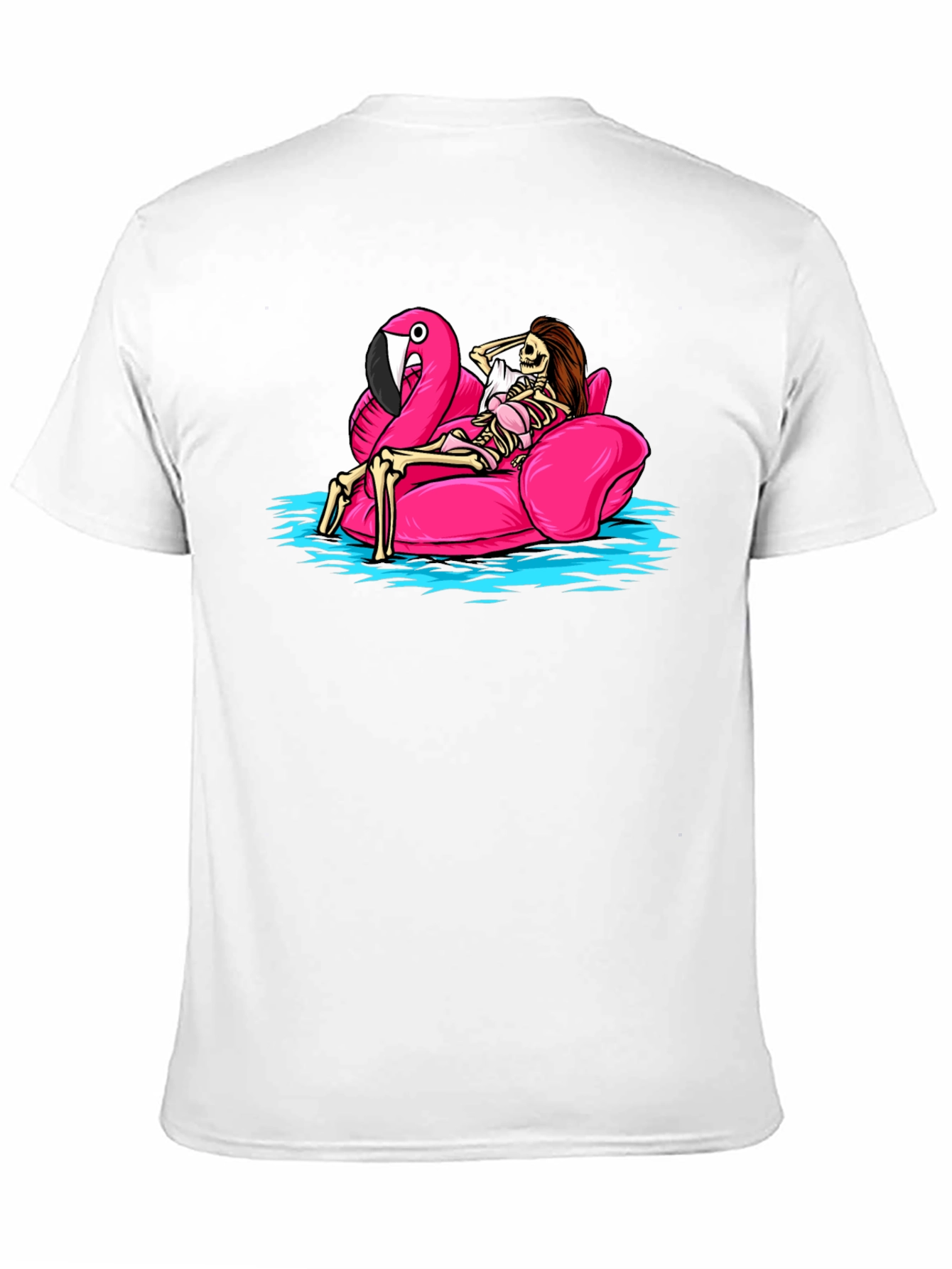 Skeleton Flamingo Pool Float T-Shirt