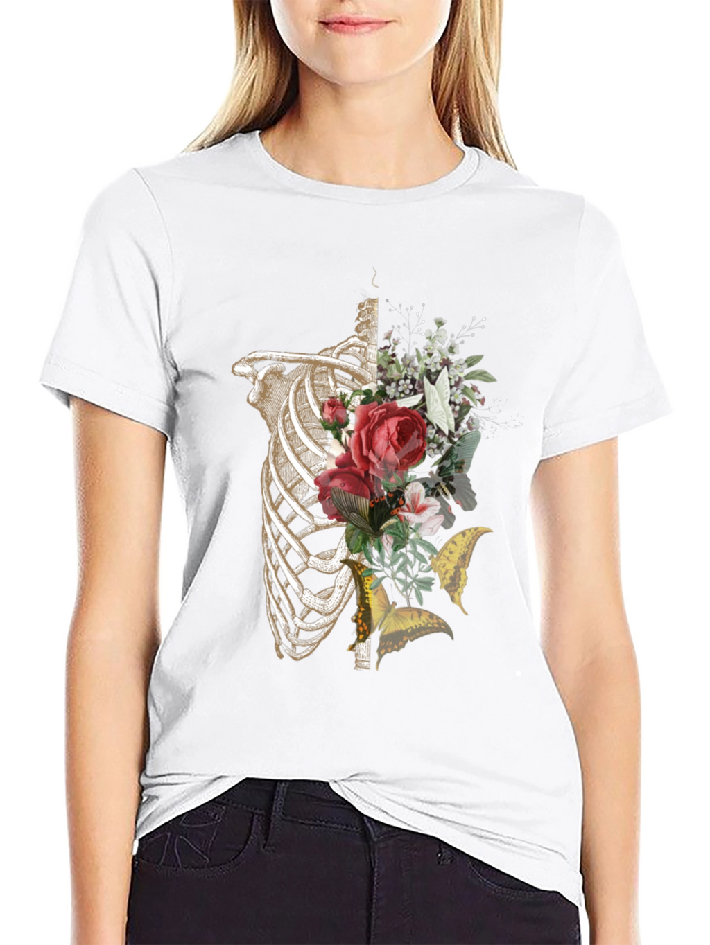 Floral Rib Cage Graphic Tee