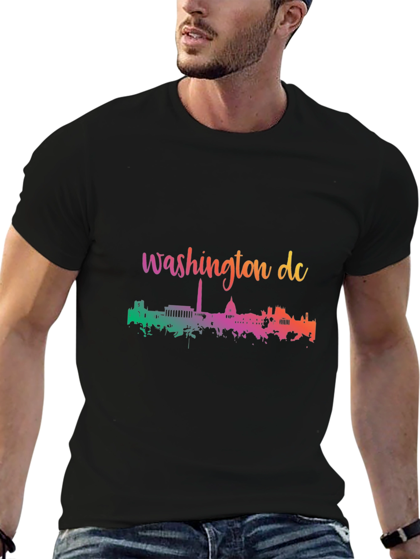 Washington DC Skyline Black T-Shirt