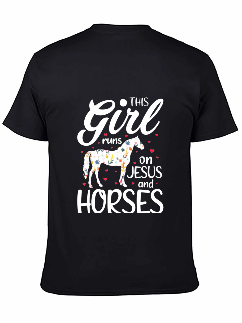 This Girl Runs On Jesus And Horses T-Shirt