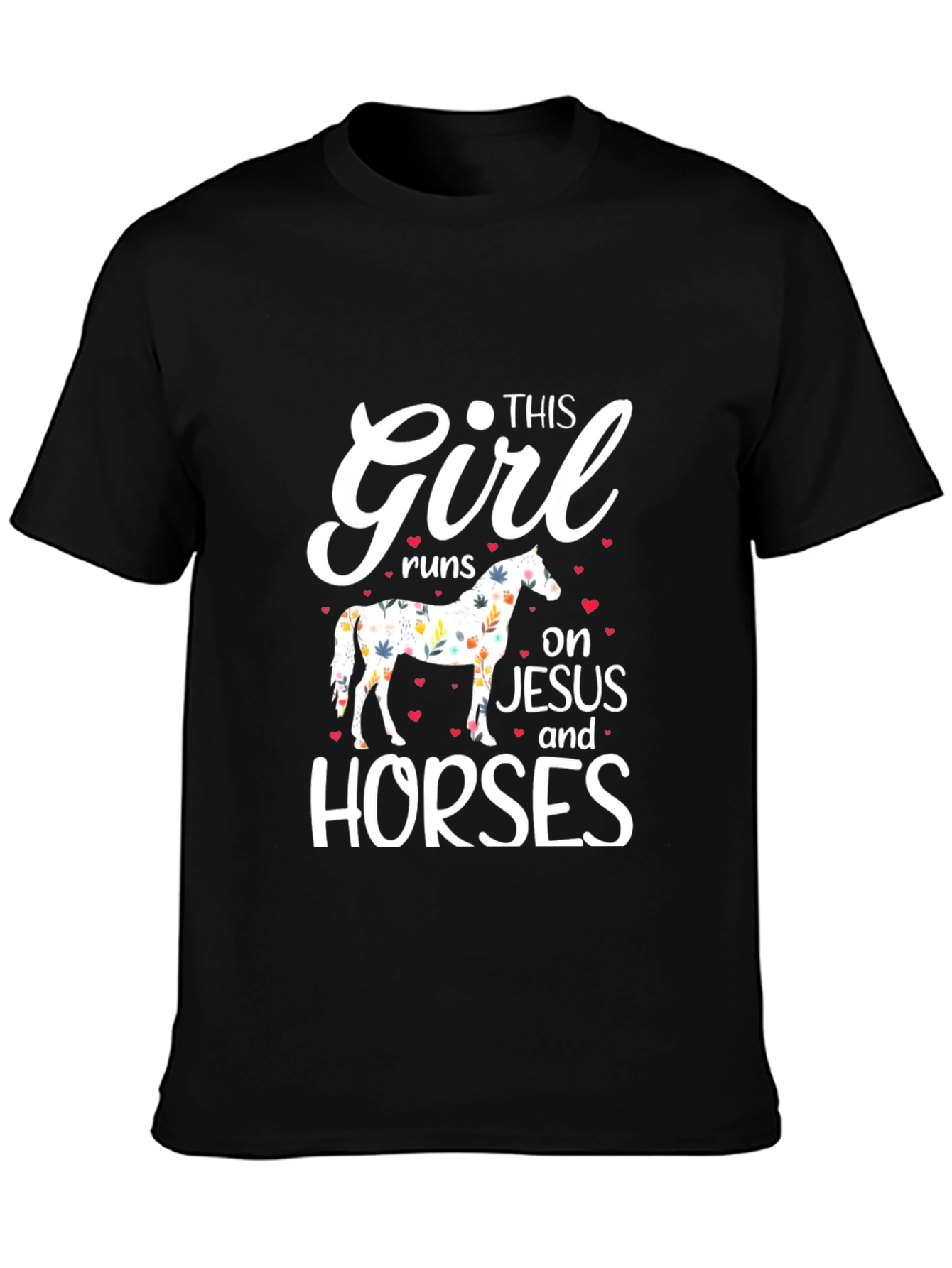 This Girl Runs On Jesus And Horses T-Shirt