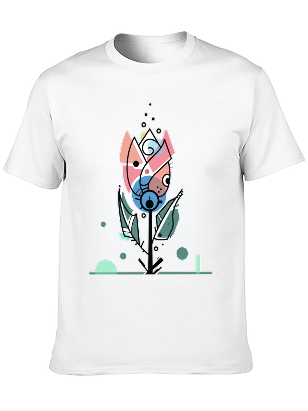 Abstract Floral Graphic Tee - Modern Art Shirt