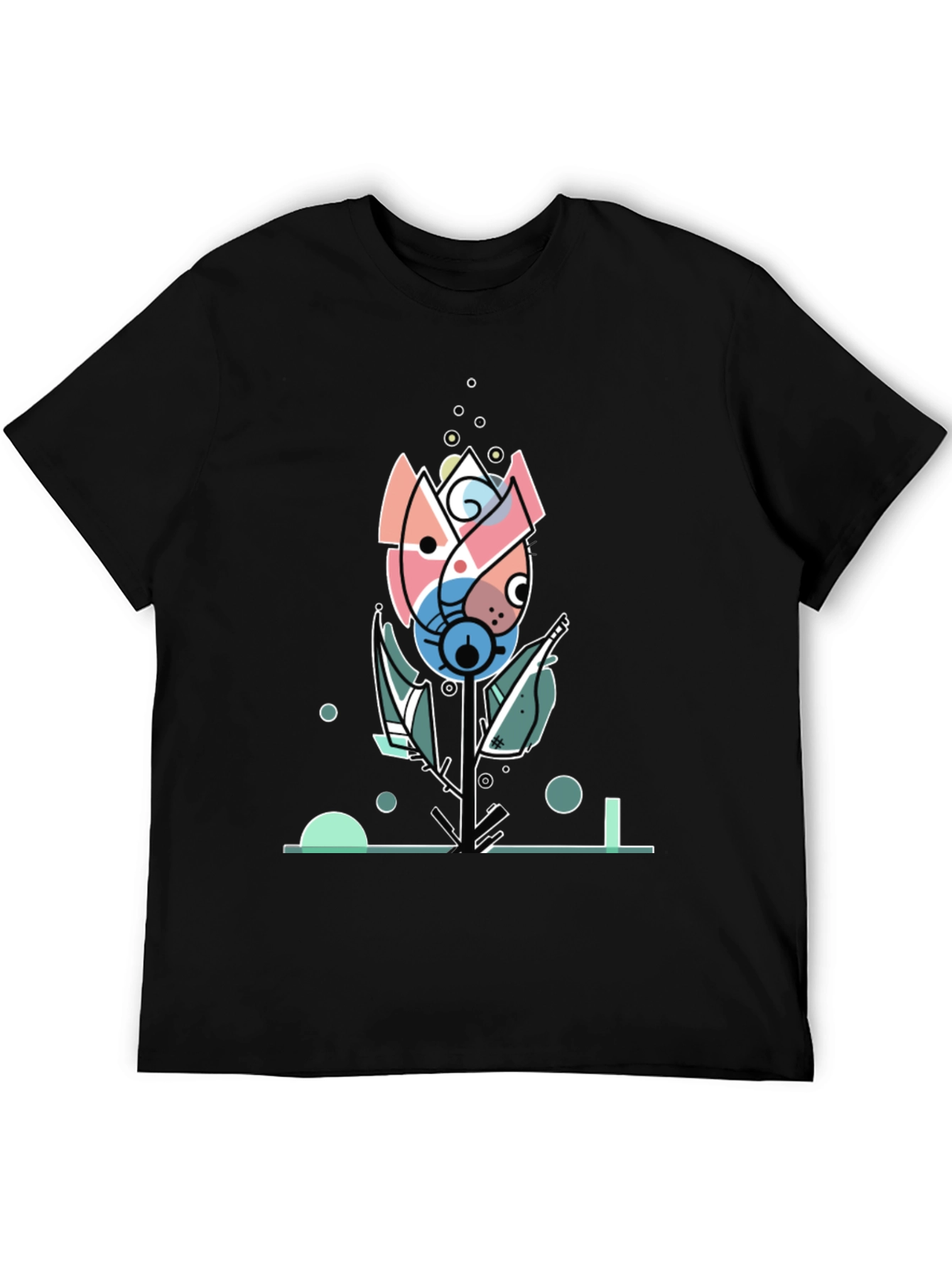 Abstract Floral Graphic Tee - Modern Art Shirt
