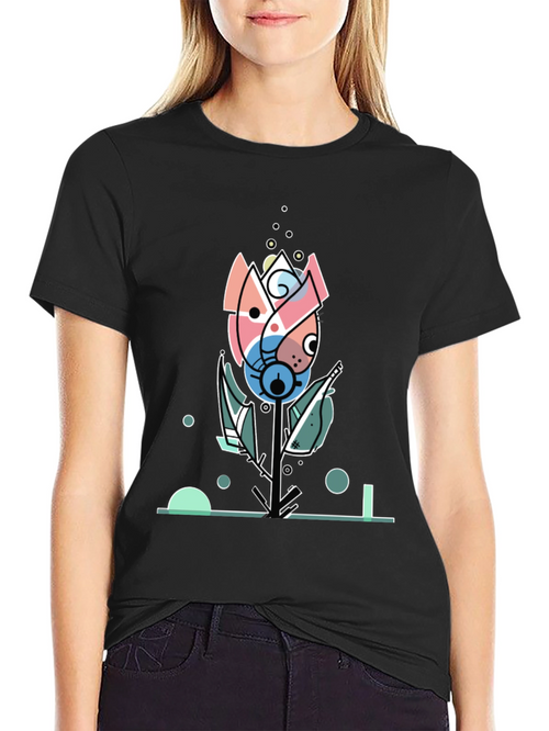 Abstract Floral Graphic Tee - Modern Art Shirt