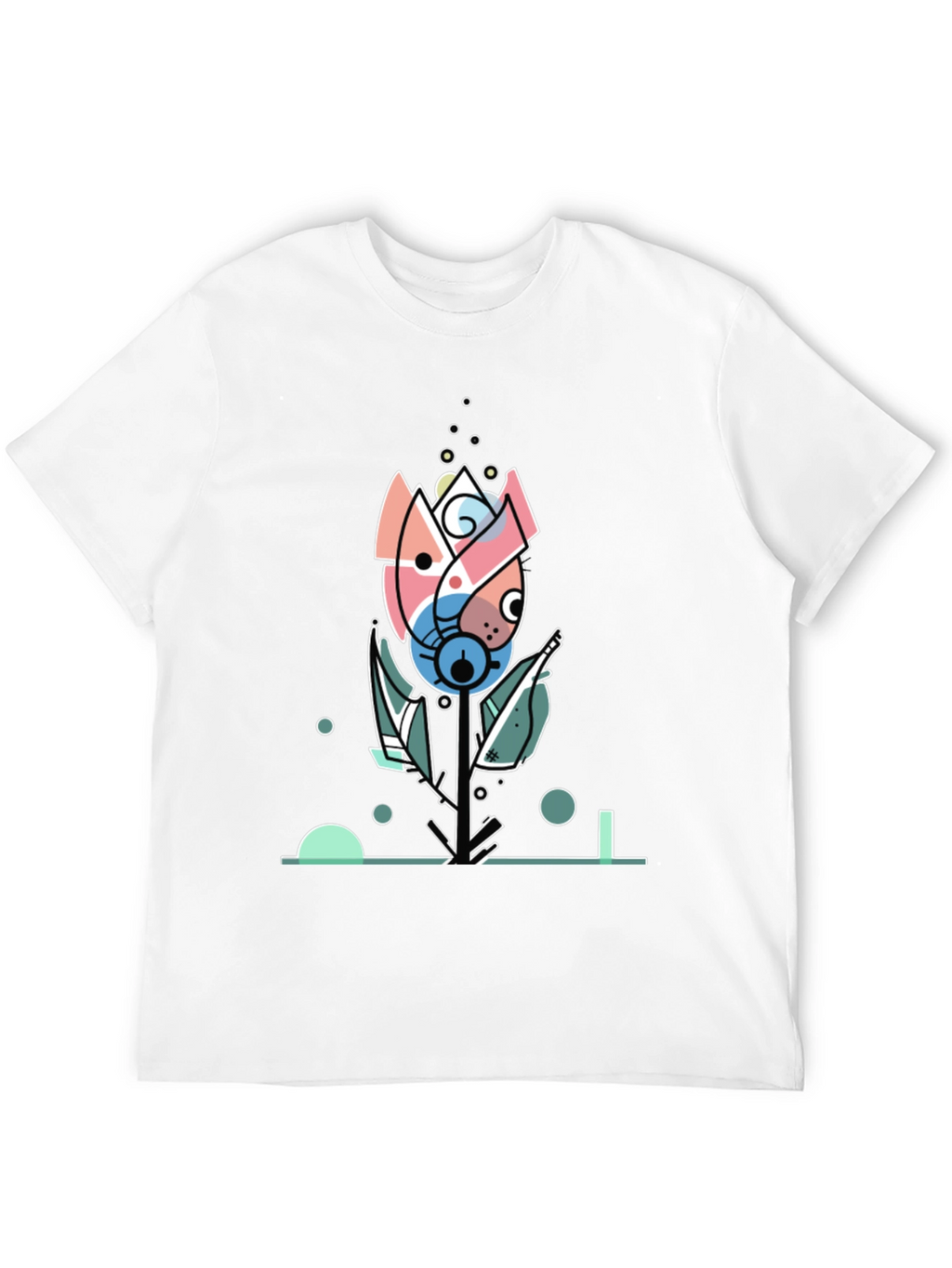 Abstract Floral Graphic Tee - Modern Art Shirt