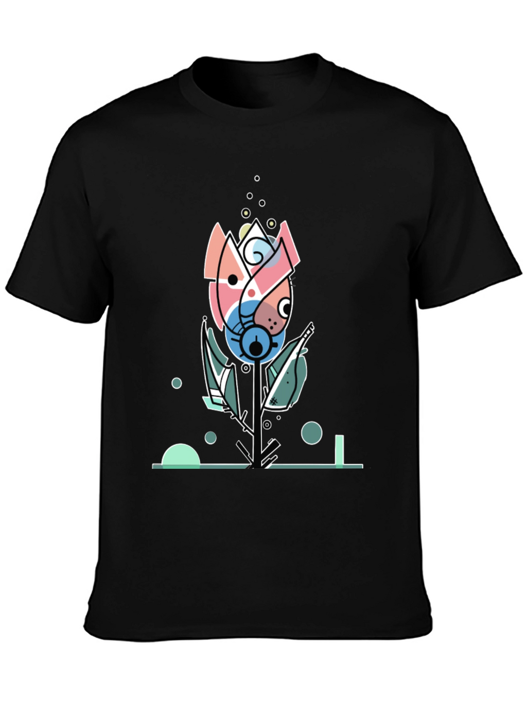 Abstract Floral Graphic Tee - Modern Art Shirt