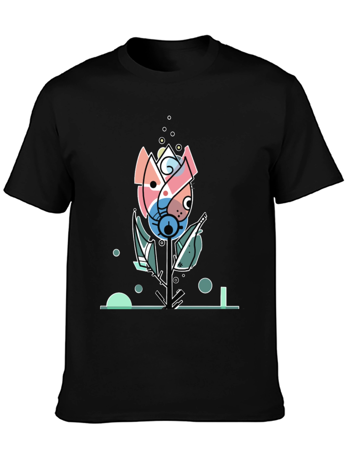 Abstract Floral Graphic Tee - Modern Art Shirt
