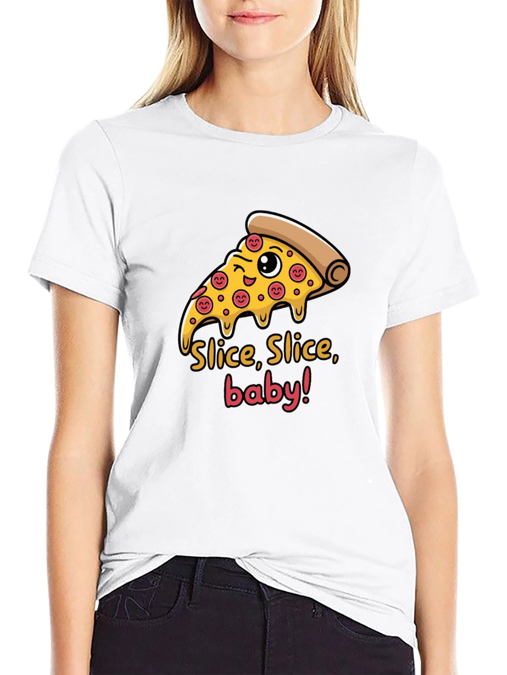 Slice Slice Baby Funny Pizza Graphic T-Shirt