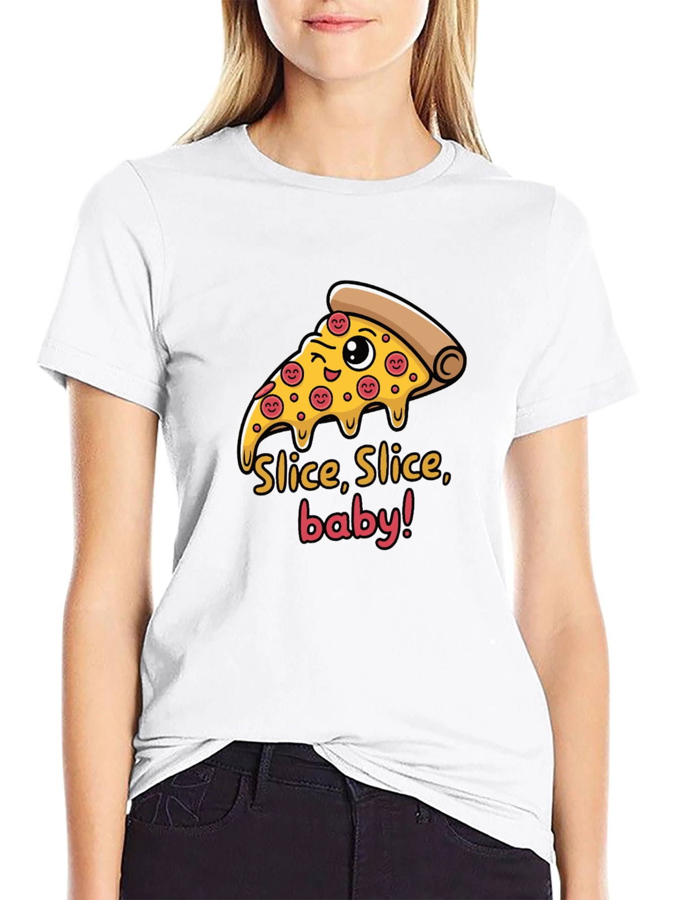 Slice Slice Baby Funny Pizza Graphic T-Shirt