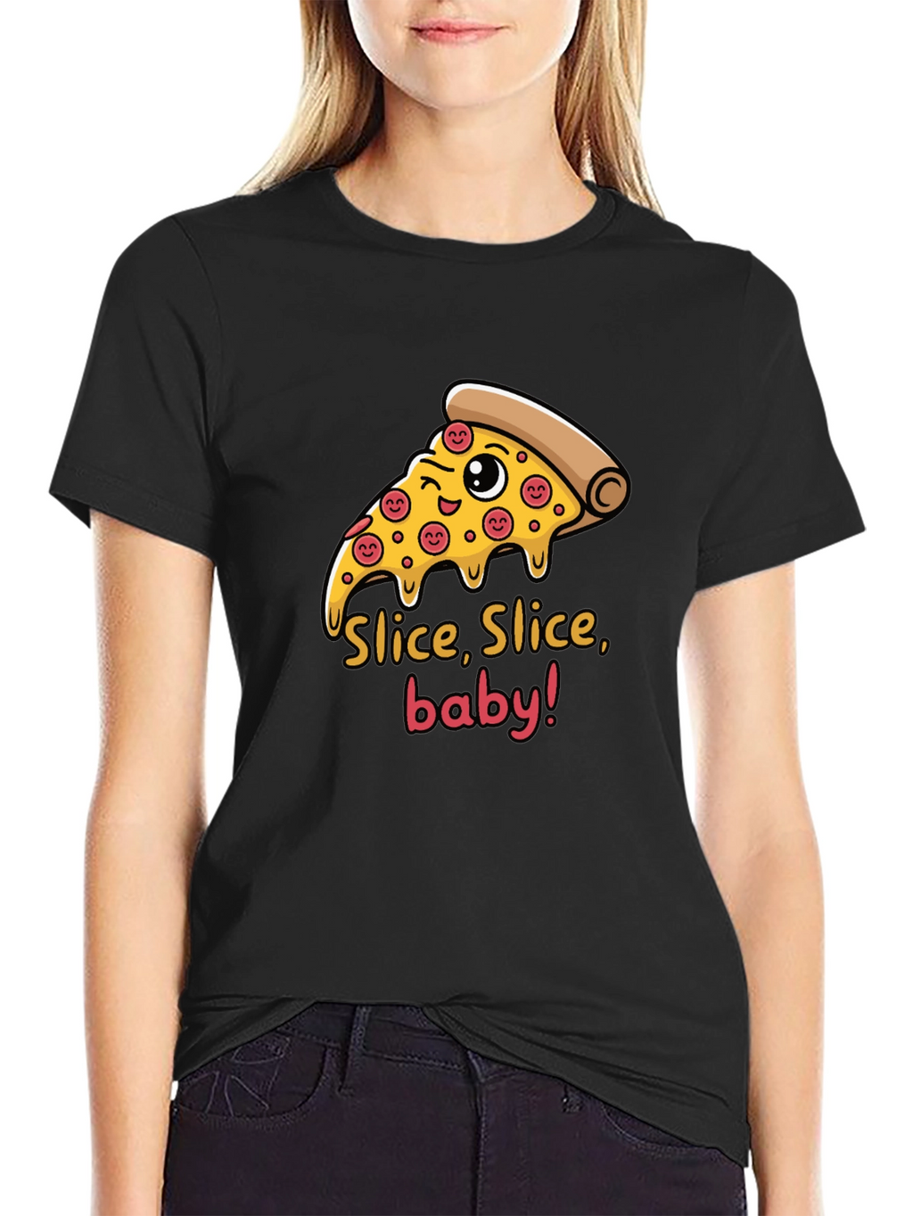 Slice Slice Baby Funny Pizza Graphic T-Shirt