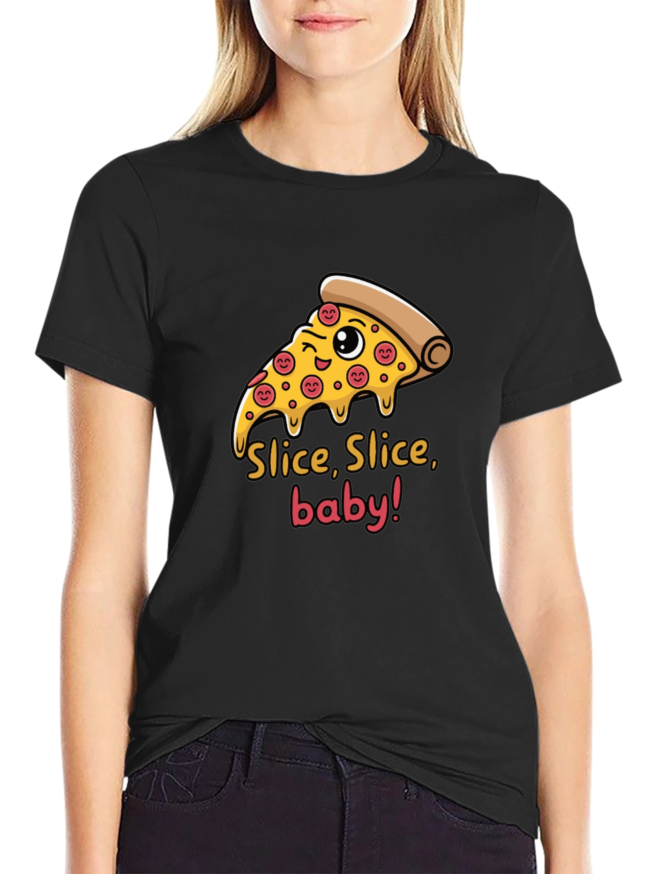 Slice Slice Baby Funny Pizza Graphic T-Shirt