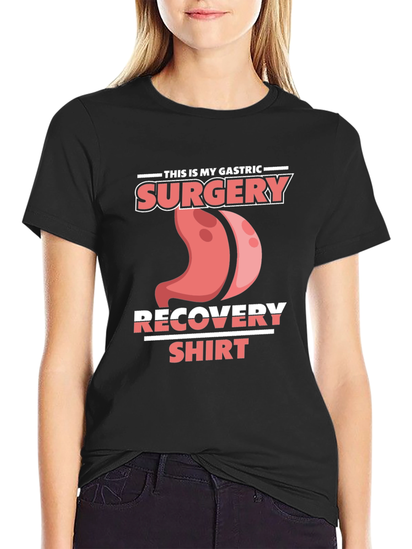 Gastric Surgery Recovery Shirt - Black Tee