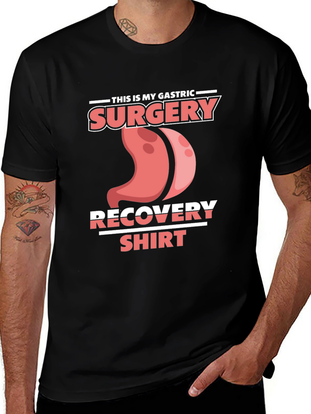 Gastric Surgery Recovery Shirt - Black Tee