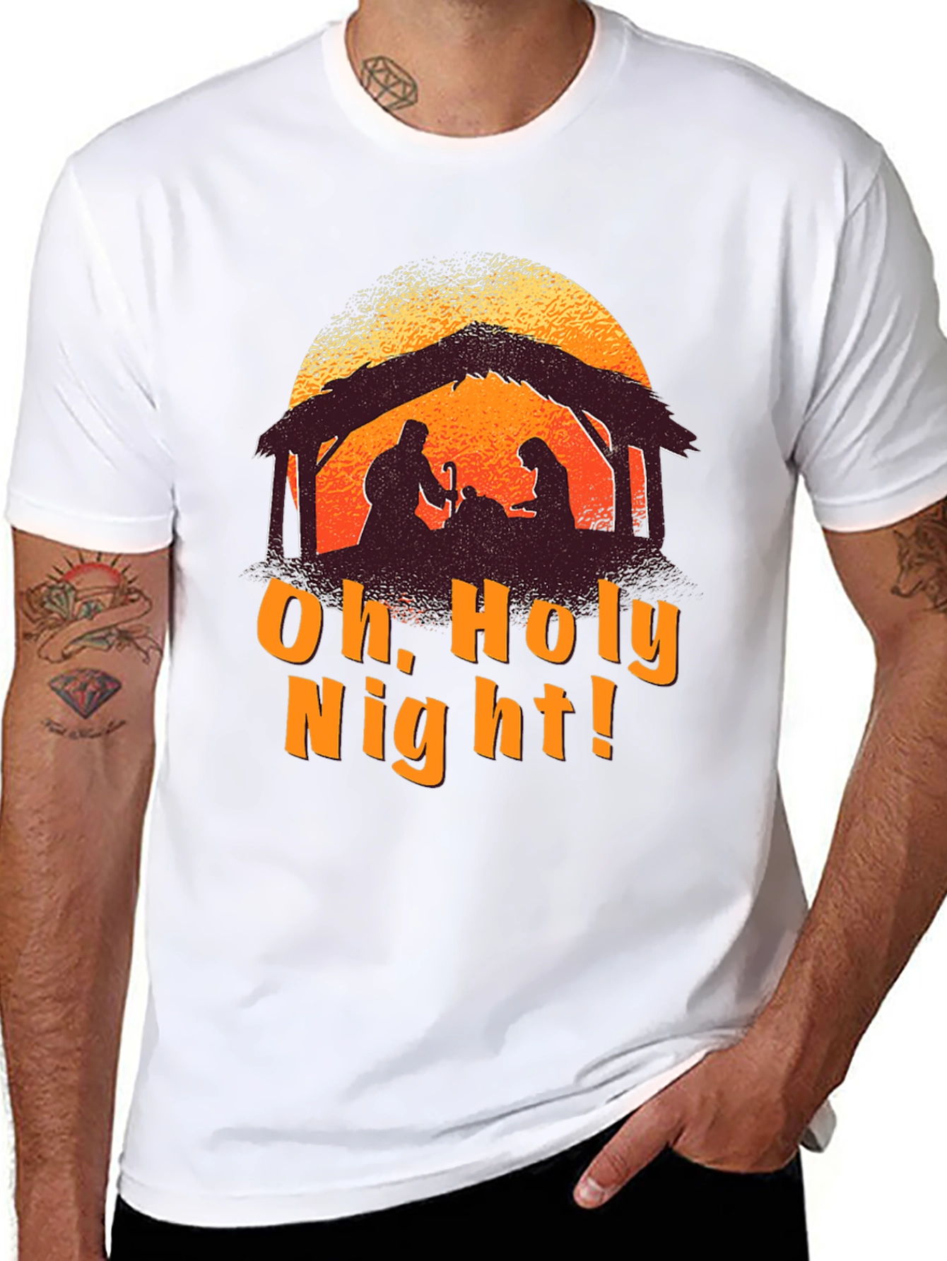 Oh Holy Night Nativity Silhouette T-Shirt