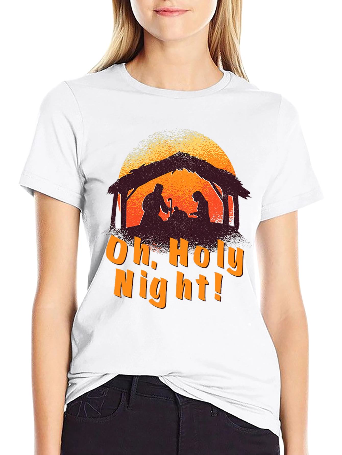 Oh Holy Night Nativity Silhouette T-Shirt
