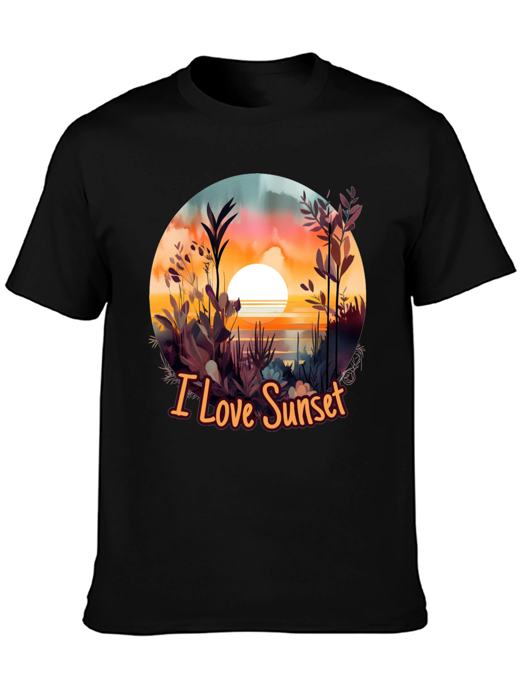 I Love Sunset Graphic Tee - Black
