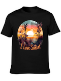 I Love Sunset Graphic Tee - Black