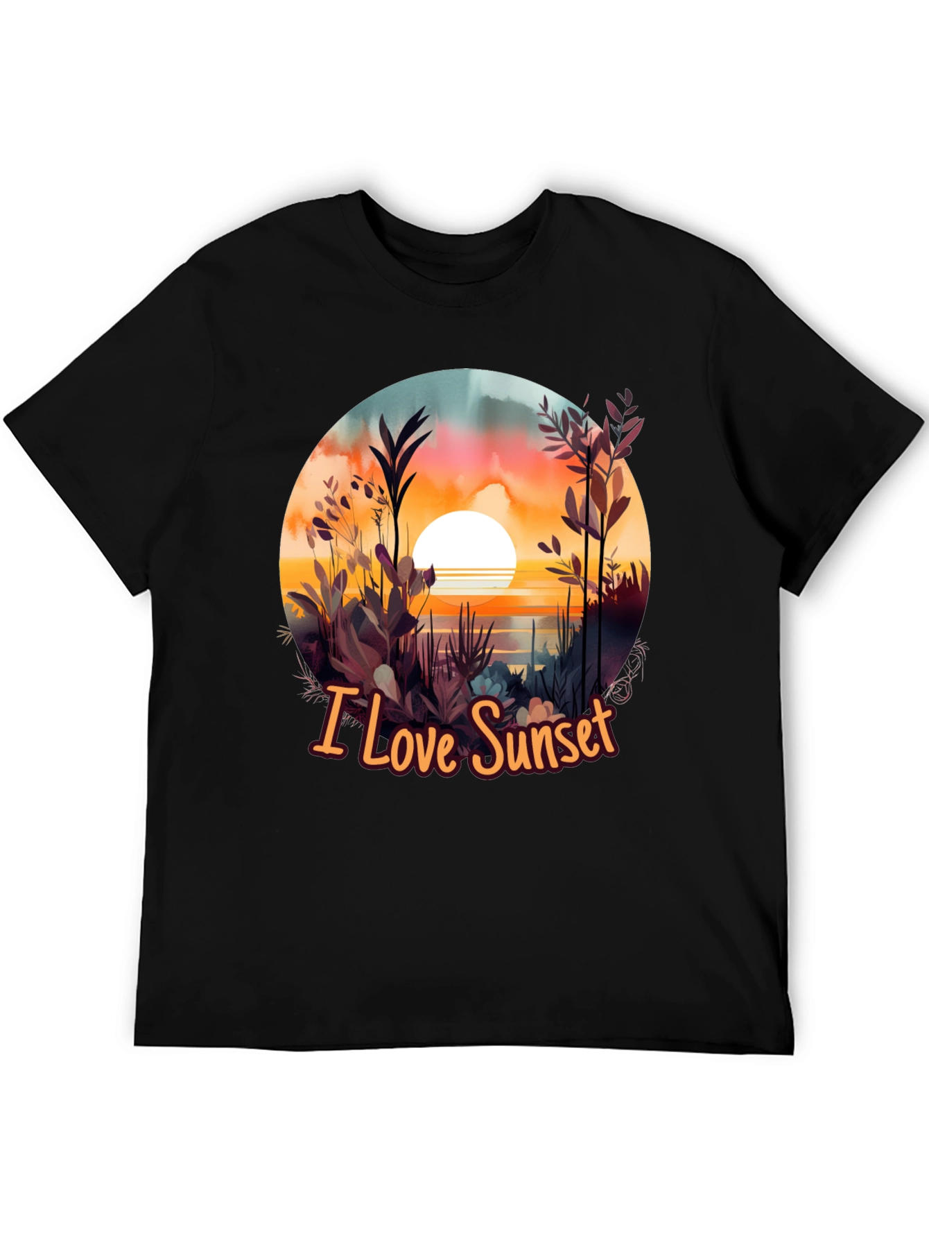 I Love Sunset Graphic Tee - Black