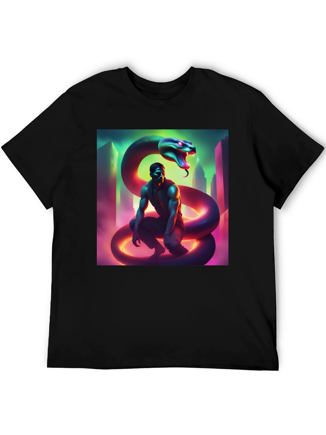 Neon Serpent Graphic T-Shirt