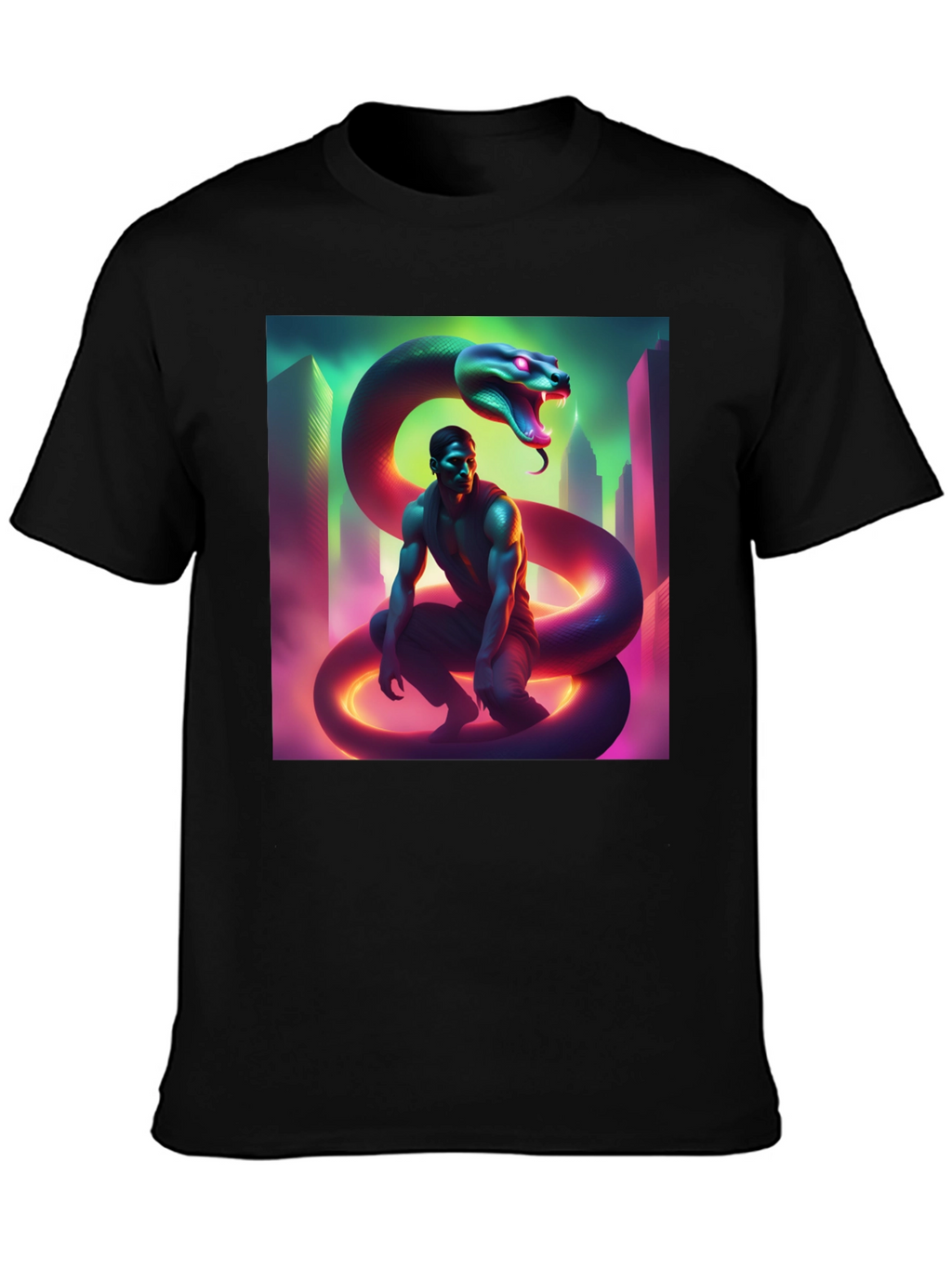 Neon Serpent Graphic T-Shirt