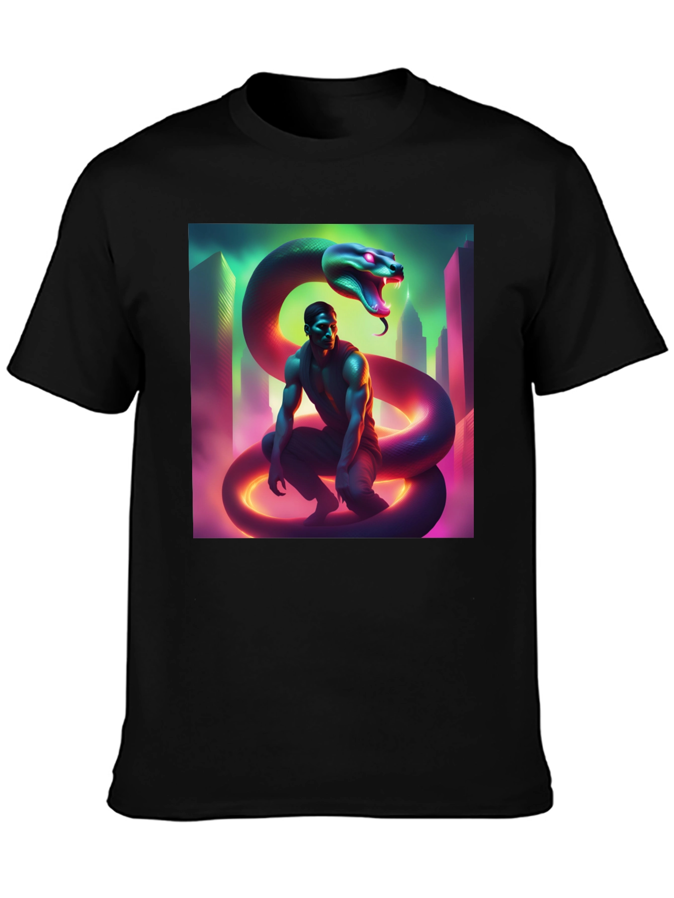 Neon Serpent Graphic T-Shirt