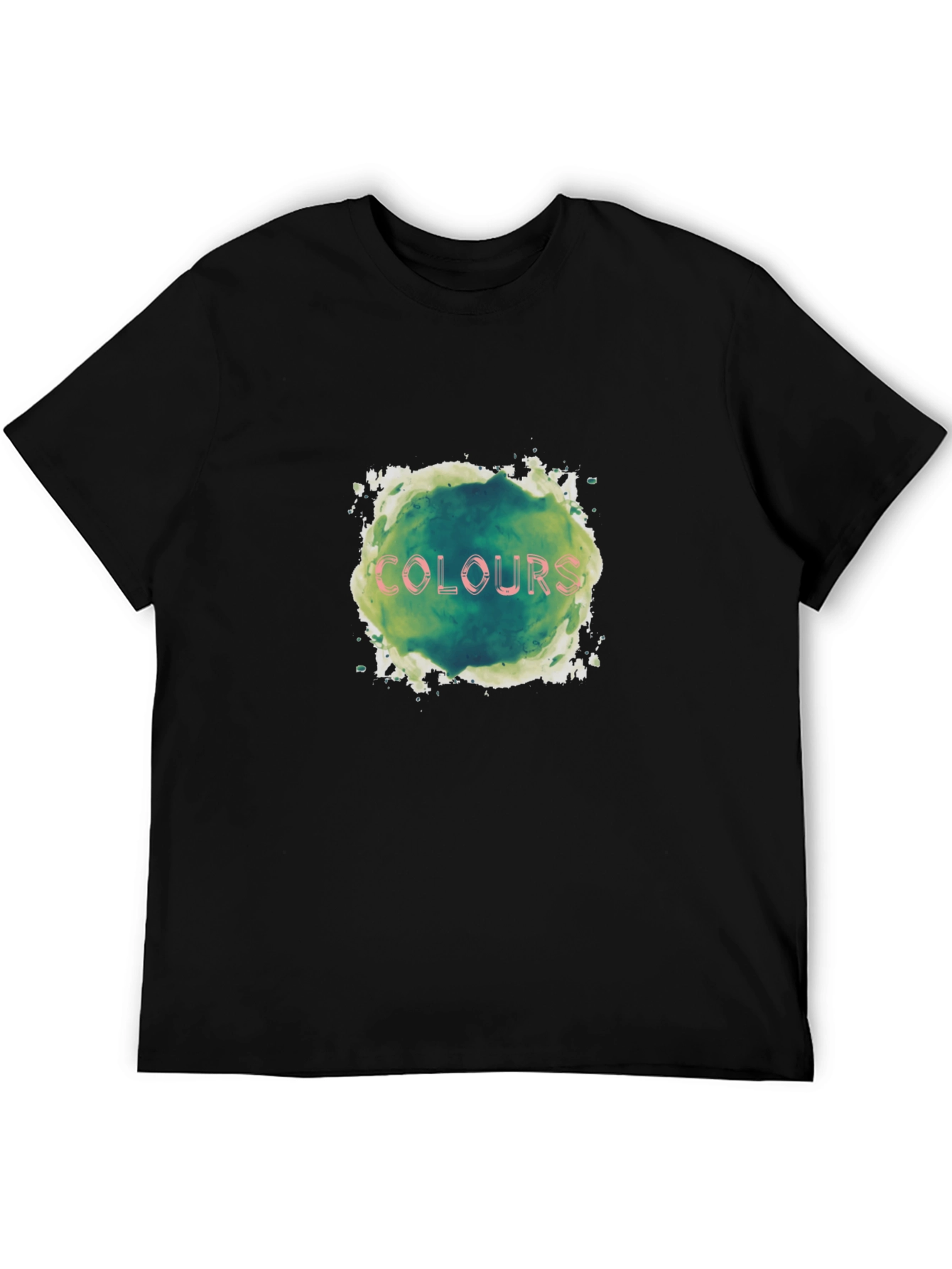 Mens Black T-Shirt - Colours Graphic