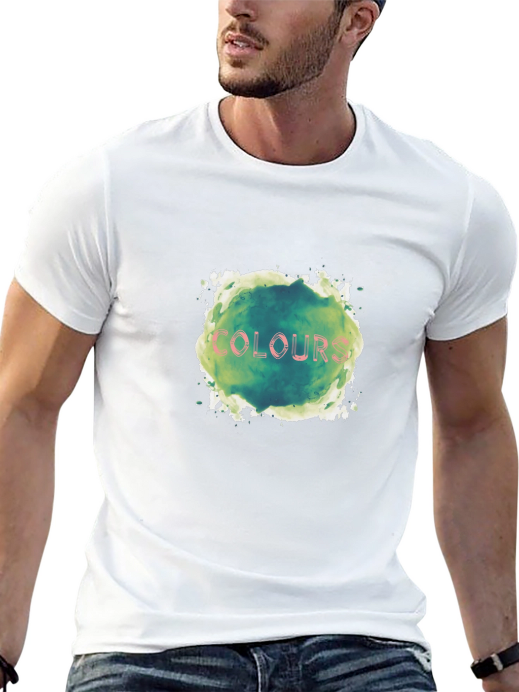 Mens Black T-Shirt - Colours Graphic