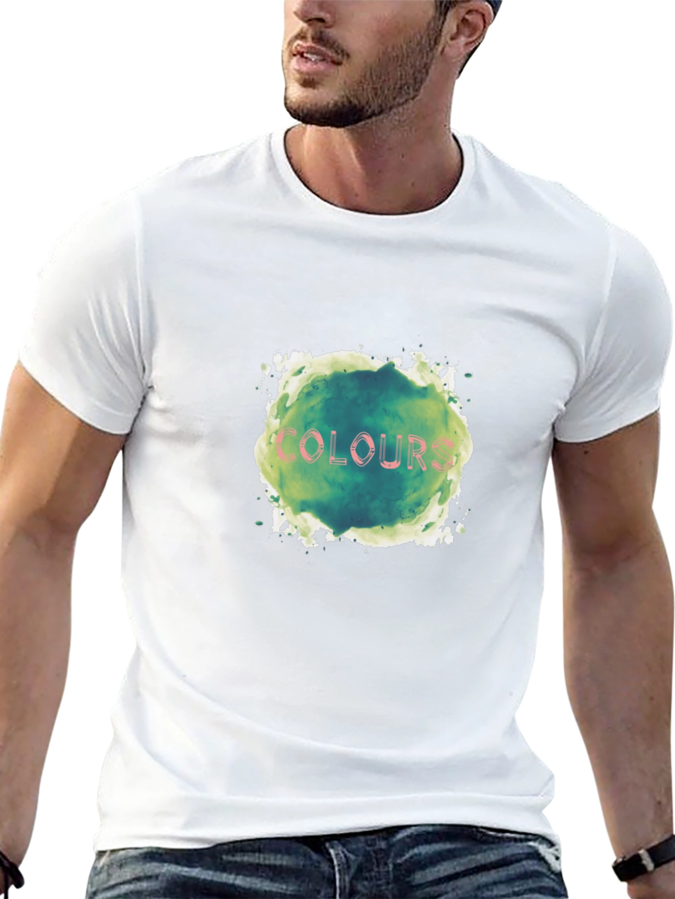 Mens Black T-Shirt - Colours Graphic