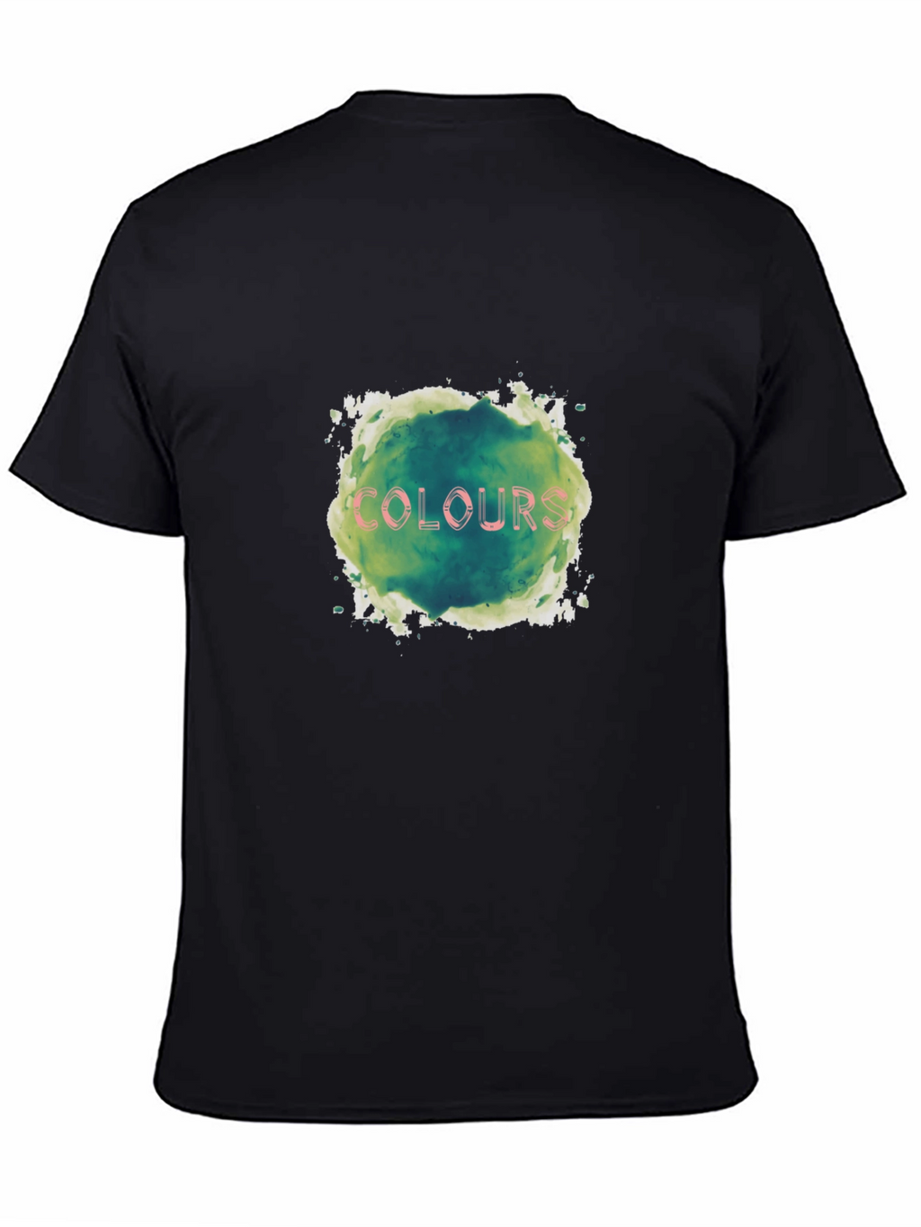 Mens Black T-Shirt - Colours Graphic