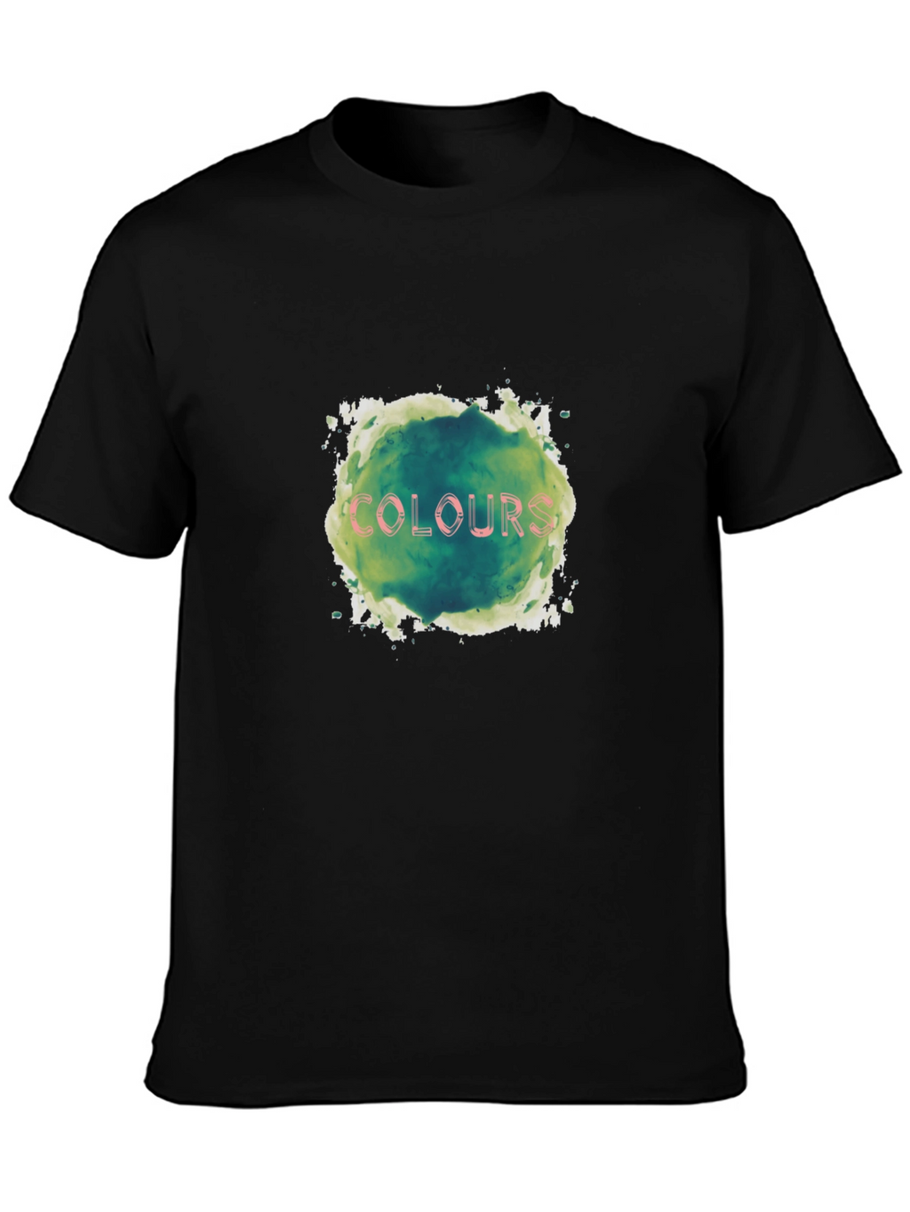 Mens Black T-Shirt - Colours Graphic